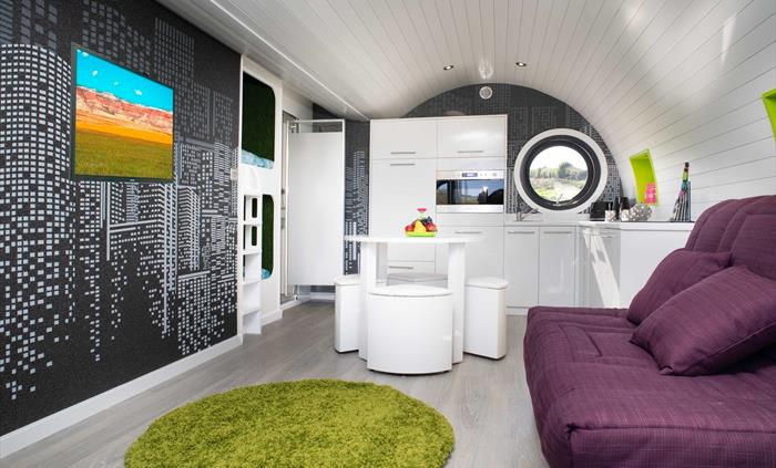 Lets Glamp Retro Luxury Glamping in West Wales - Madonna interior